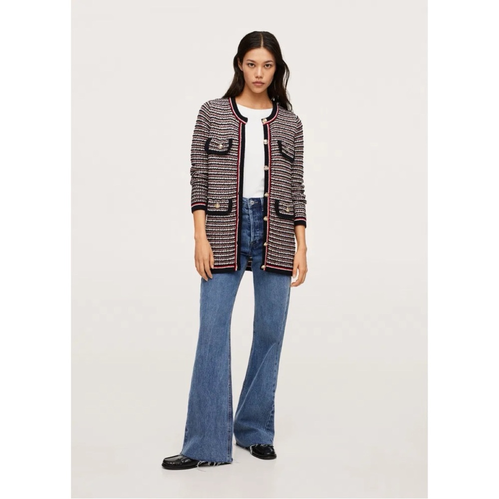 Mango Button Knit Cardigan
